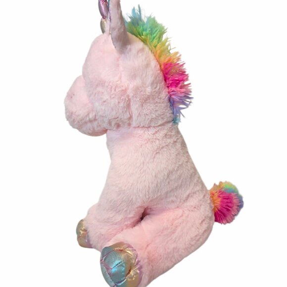 Dan Dee Collectors Choice Pink Unicorn Iridescent Rainbow Plush Stuffed Toy 16" - Picture 6 of 7